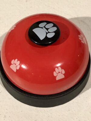 Ringklocka (receptionsklocka), röd/svart