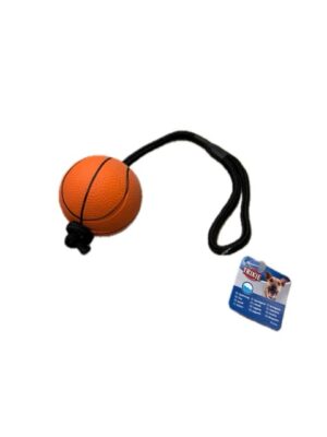 Gummiboll på rep som flyter, orange, 6cm/30cm
