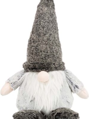 Xmas tomte med grå luva, plysch, 33 cm